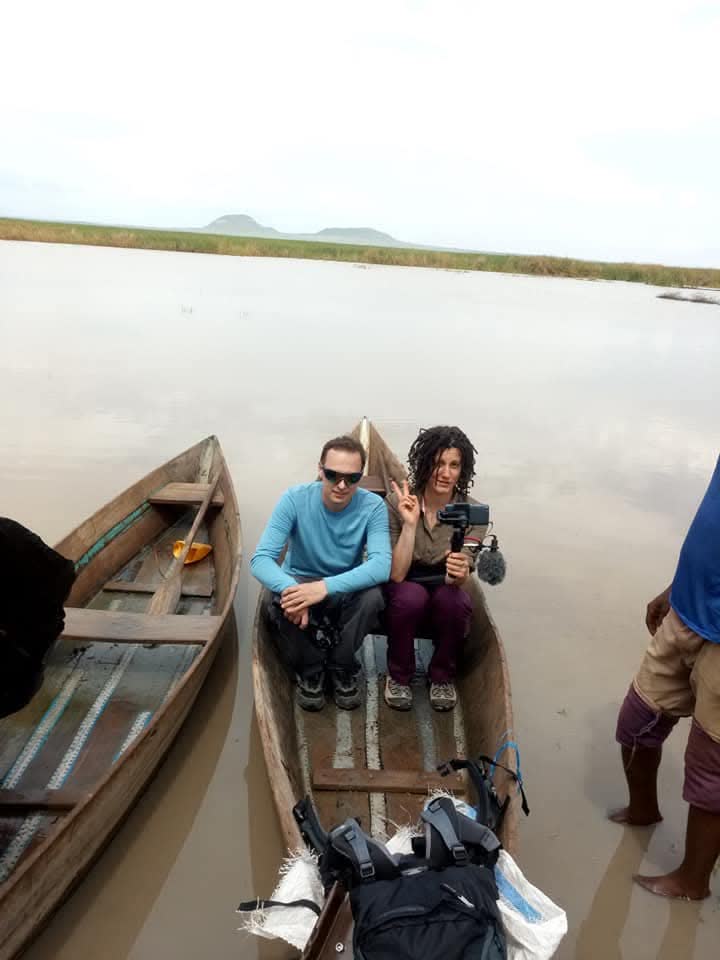 Group canoe tour on Lake Jipe
